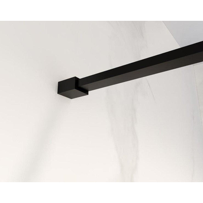 FortiFura Galeria barre de renfort rallongée 200cm pour douche à l'italienne - avec kit de fixation - noir mat