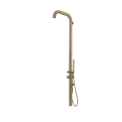 Fortifura Outdoor Original Buitendouche - RVS 316 - handdouche - wandmodel - Geborsteld Messing PVD (Goud)