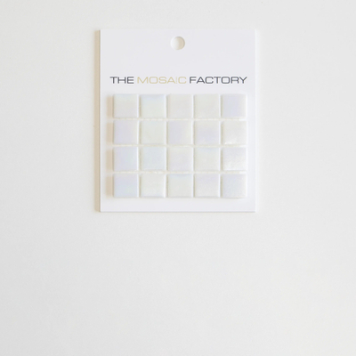SAMPLE The Mosaic Factory Amsterdam mozaïektegel 2x2x0.4cm voor wand en vloer voor binnen en buiten vierkant Glas Off white
