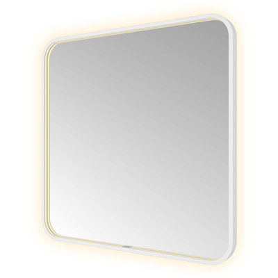 Hotbath &MORE Spiegel - 80x80cm - direct en indirect LED - spiegelverwarming - color changing - dimbaar - met afstandsbediening - mat wit
