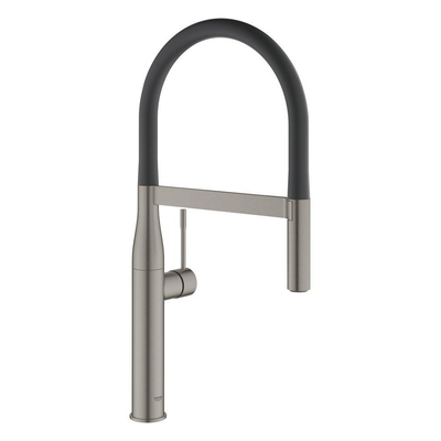 Grohe Essence Keukenkraan - hoog - 2 straalsoorten - met profesionele handdouche - brushed hard graphite (antraciet)