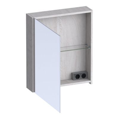 BRAUER Impress armoire de toilette – 59 x 70 x 15 cm – ouverture à gauche, porte-miroir double face – Forest Seashell