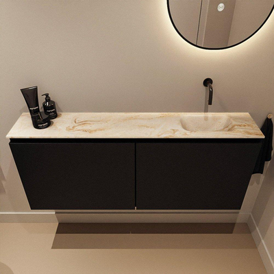 MONDIAZ TURE-DLUX 120cm toiletmeubel Urban. EDEN wastafel Frappe positie rechts. Zonder kraangat.