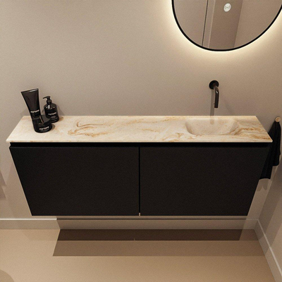 MONDIAZ TURE-DLUX Meuble toilette - 120cm - Urban - EDEN - vasque Frappe - position droite - sans trou de robinet