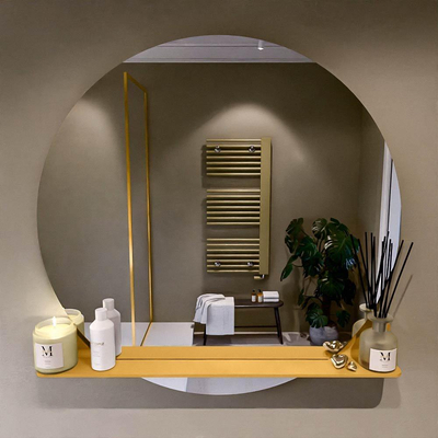 Miroir de salle de bain Mondiaz SPOT - rond 100cm - plan de miroir - couleur Ocre