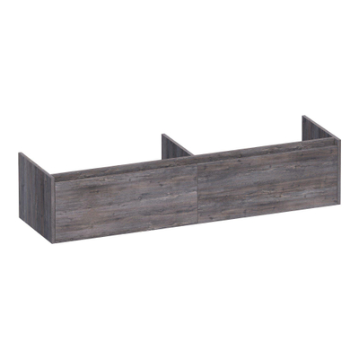 BRAUER Embrace meuble sous lavabo - 159,8x35x45,5cm - 2 tiroirs softclose - sans poignée - 2 découpes pour siphon - Driftwood