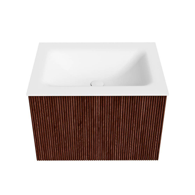 Mondiaz KURVE Badkamermeubelset - 60x46x40cm - 1 lade - wastafel solid surface - midden - 1 kraangat - Ruby