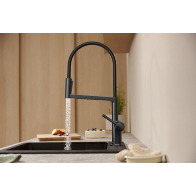 Hansgrohe Talis Select M54 PowderSpray eengreeps keukenkraan Semi-Pro 3jet rvs look