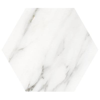 ÉCHANTILLON Terravito Alpuro carreau mural et de sol - 15x17cm - 9mm - Hexagone - Aspect marbre - Blanc mat