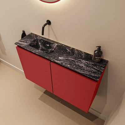 MONDIAZ TURE-DLUX 80cm toiletmeubel Fire. EDEN wastafel Lava positie links. Zonder kraangat.