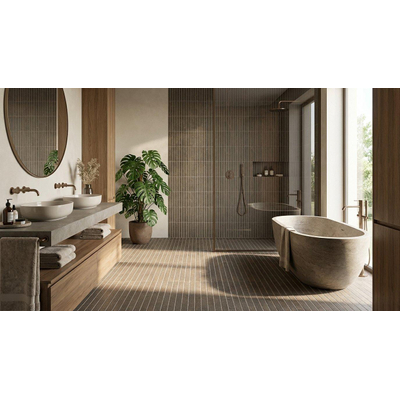 Terravito Elzino wand- en vloertegel - 24x30.5cm - Natuursteen look - Cocoa mat (bruin)
