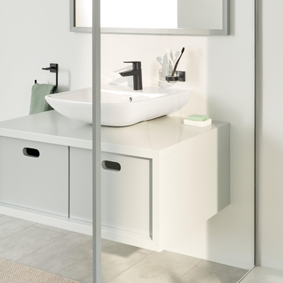 GROHE Start Cube porte-verre - 9.5x10.6x7.2cm - avec verre - noir mat