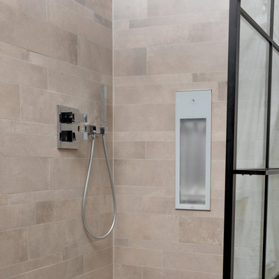 Sunshower Pure White appareil encastrable infrarouge 19.9x61.9x10cm demi-corps 1250watt blanc/aluminium