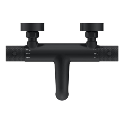 Wiesbaden Ribbd Mitigeur thermostatique bain entraxe 15 cm mat noir