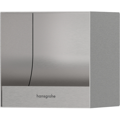 Hansgrohe XtraStoris Original Toiletrolhouder - 15x15x14cm - brushed stainless steel