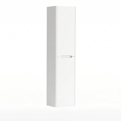 H&R badmeubelen Juice Hoge Kast - 40x35x170cm - met ronde hoeken - 2 deuren - rechtsdraaiend - wit mat