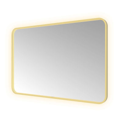 Hotbath &MORE Miroir éclairage LED direct et indirect changement de couleur chauffage de miroir avec télécommande Laiton brossé PVD