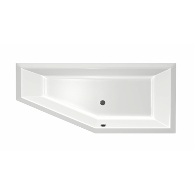Xenz Society Baignoire d'angle - 170x75x48 - bonde Centrale - Droite - Compact - acrylique - blanc