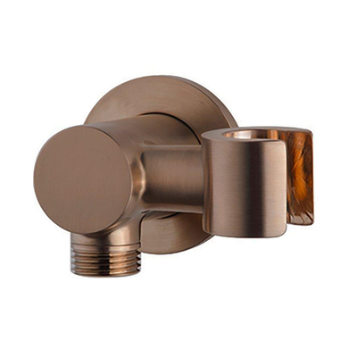 Wiesbaden UniMatch coude mural avec support de douchette orientable rond 1/2" bronze cuivre brossé PVD