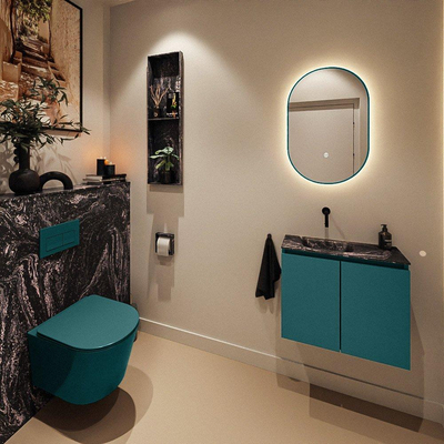 MONDIAZ TURE-DLUX meuble WC 60cm Smag. vasque EDEN Lava position gauche. Sans trou de robinet.