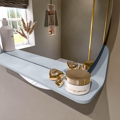 Mondiaz SPOT miroir – Ø 60 cm – avec tablette – Clay (brun)