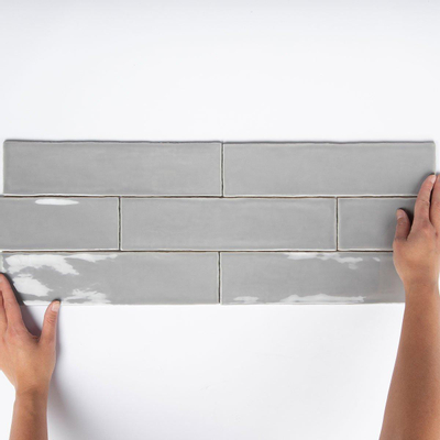 Cifre Ceramica Colonial Carrelage mural - 7.5x30cm - 8.6mm - Rectangle - Gris brillant