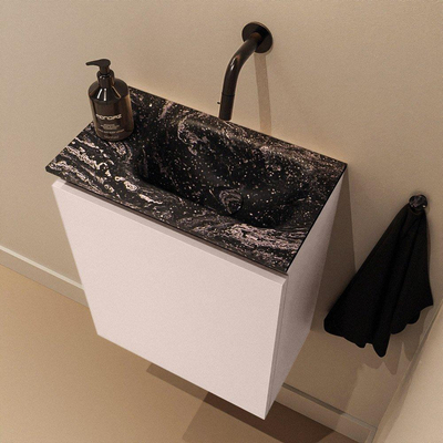 MONDIAZ TURE-DLUX 40cm toiletmeubel Rosee. EDEN wastafel Lava positie rechts. Zonder kraangat.