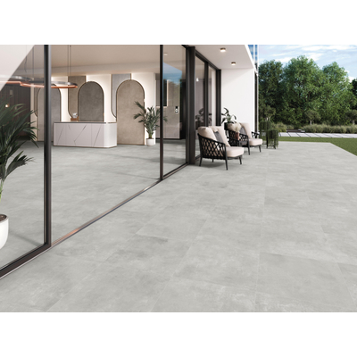 Terravito Belmiro wand- en vloertegel - 59.5x59.5cm - 9.5mm - Vierkant - gerectificeerd - Betonlook - mat zilver - Grey