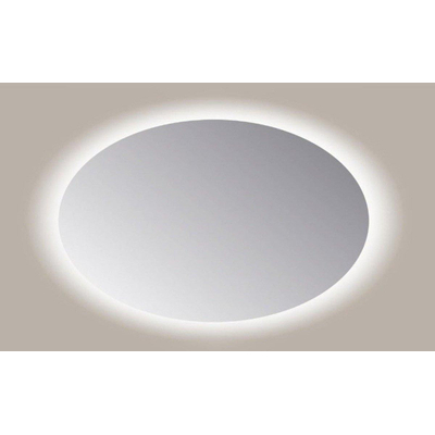 Sanicare q-mirrors miroir 120x80x3.5cm avec éclairage led blanc chaud ovale incluant le verre sensoriel
