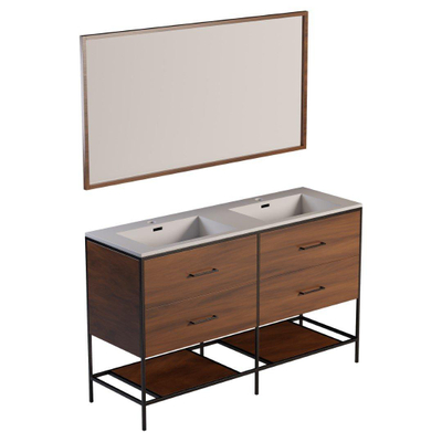 Differnz Industrial Ensemble salle de bains 140x82x46cm FSC MFC board / céramique blanc Walnut