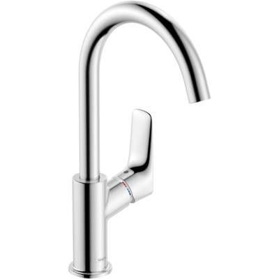 Hansgrohe Logis Eengreeps wastafelmengkraan - 210 draaibare uitloop - met PopUp - trekwaste - hoogglans chroom