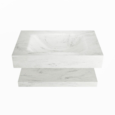 MONDIAZ ALAN - DLUX Badkamermeubelset - 70cm - planchet - Opalo - vrijhangende wastafel - wasbak midden - 0 kraangaten - Opalo