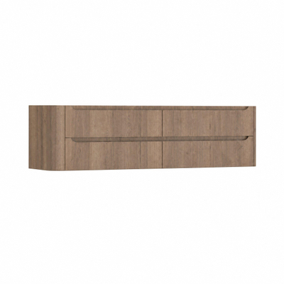H&R Badmeubelen Juice Wastafelonderkast - 180x45x50cm - linkerhoek afgerond - 4 lades - geïntegreerde greep - charleston