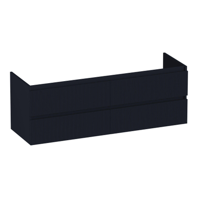 BRAUER Joy Wavy wastafelonderkast 140 4 softclose lades - greeploos - 2 sifon uitsparingen - mat zwart