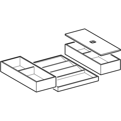 Geberit set lade-indelers bovenste la - 60cm lava-bamboe - lava bamboe antraciet