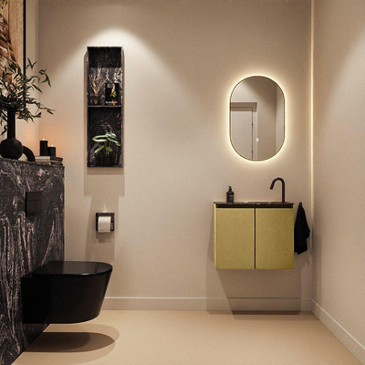 MONDIAZ TURE-DLUX Meuble toilette - 60cm - Oro - EDEN - vasque Lava - position droite - 1 trou de robinet