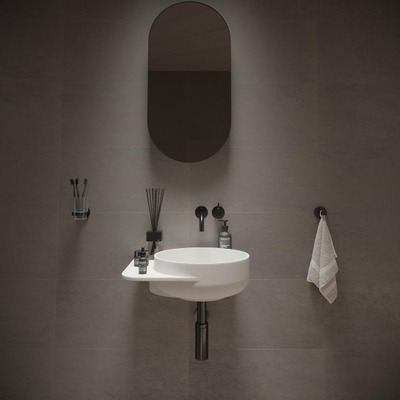 Ideavit SolidDual Wastafel 49x43x15,5cm 0 kraangaten 1 wasbak Solid Surface wit mat