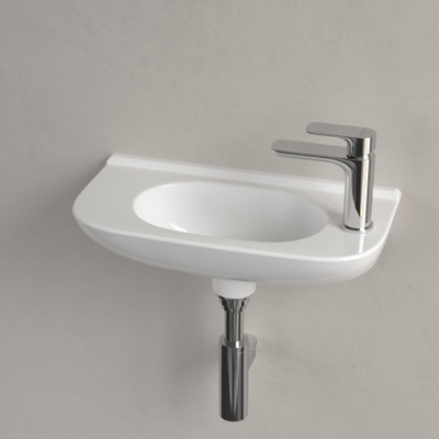 Villeroy & Boch O.novo Compact fontein 50x25cm zonder overloop en doortikbaar kraangat ceramic+ wit