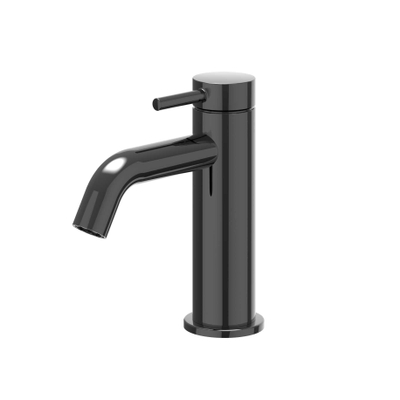 Ivy Bond wastafelkraan - opbouw - laag - 1-gats - PVD - glans zwart chroom (zwart)