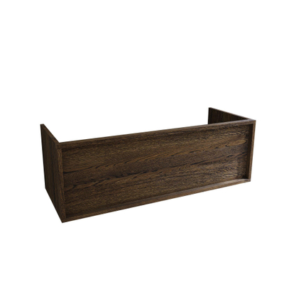 Saniclass Holz Framse Ensemble Meuble de Salle de Bains - 120x45x40cm - 1 tiroir - 2 lavabos - sans trous de robinet - trop-plein - Chêne charcoal
