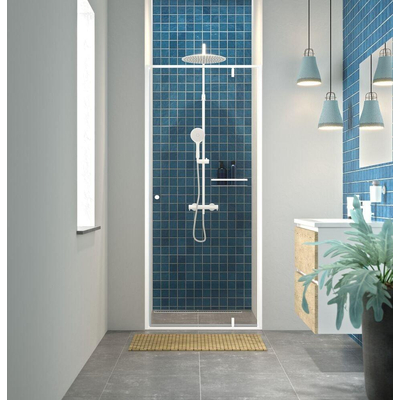 Sealskin Contour Porte pivotante pour niche 90x200 cm, verre de sécurité clair 6 mm Blanc mat