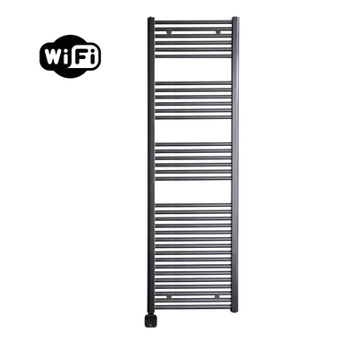 Sanicare HPW Radiateur électrique - 172x60cm - 1127W - wifi - thermostat - noir - en bas à gauche - gunmetal (anthracite)