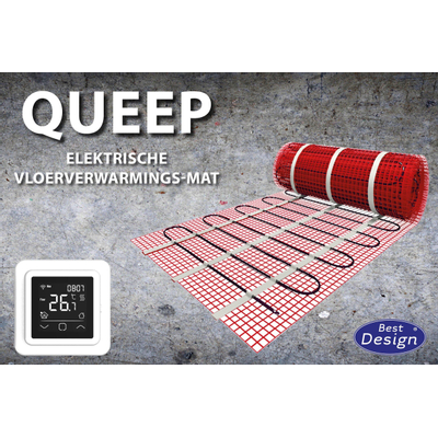 Best Design queep elektrische vloerverwarmingsmat 9.0 m2 set digitale WiFi thermostaat