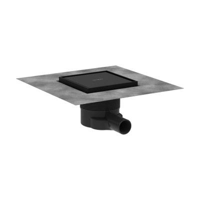 Hansgrohe RainDrain Brilliance Puntafvoer - 15x15cm - achterzijde betegelbaar - mat zwart
