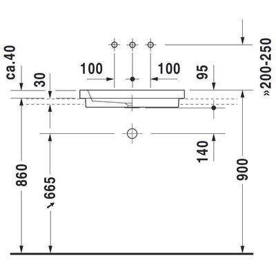 Duravit 2nd floor Inbouwwastafel - zonder overloop - zonder kraanvlak - 58x41.5cm - met wondergliss - wit