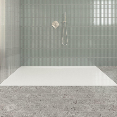 Villeroy & Boch Ecora douchebak - 170x90x3.5cm - afvoer lange zijde - white alpine (wit)