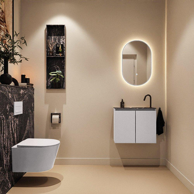 MONDIAZ TURE-DLUX 60cm toiletmeubel Cale. EDEN wastafel Lava positie rechts. Met 1 kraangat.