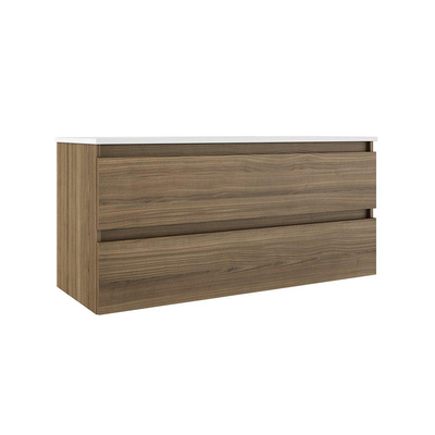 Saniclass Chaci Meuble bas de salle de bains - 120cm - 2 tiroirs - sans poignées - chêne chaud
