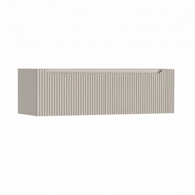 H&R Badmeubelen Juice Wastafelonderkast - 140x45x40cm - rechterhoek afgerond - 3D-front - 2 lades - geïntegreerde greep - beige mat