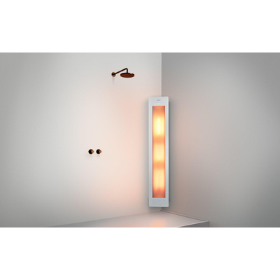Sunshower Round Plus L infrarouge + lumière UV en saillie incl. kit d'installation angle 185x33x25cm corps entier Blanc